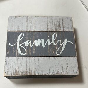 Rustic Gray and White Family Sign